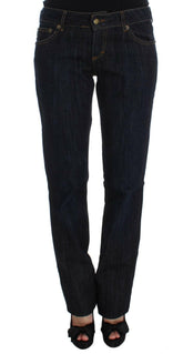 Cavalli Blue Cotton Straight Fit Stretch Jeans -   -  Cavalli.